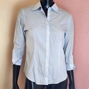 Blue white stripe button down